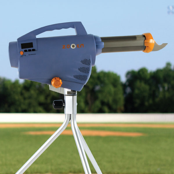 Zooka ZS740 Baseball Pitching Machine at Baseball Field